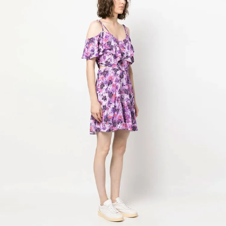 IRO NIGHT Ruffled Cold shoulder Mini Dress-3