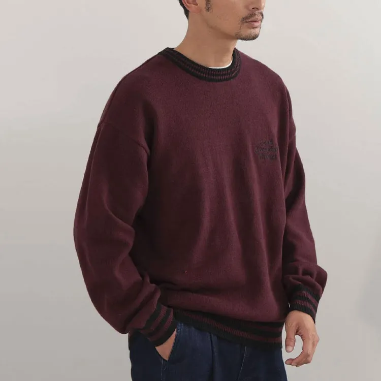 Beams Sweaters Men Dark Red-4