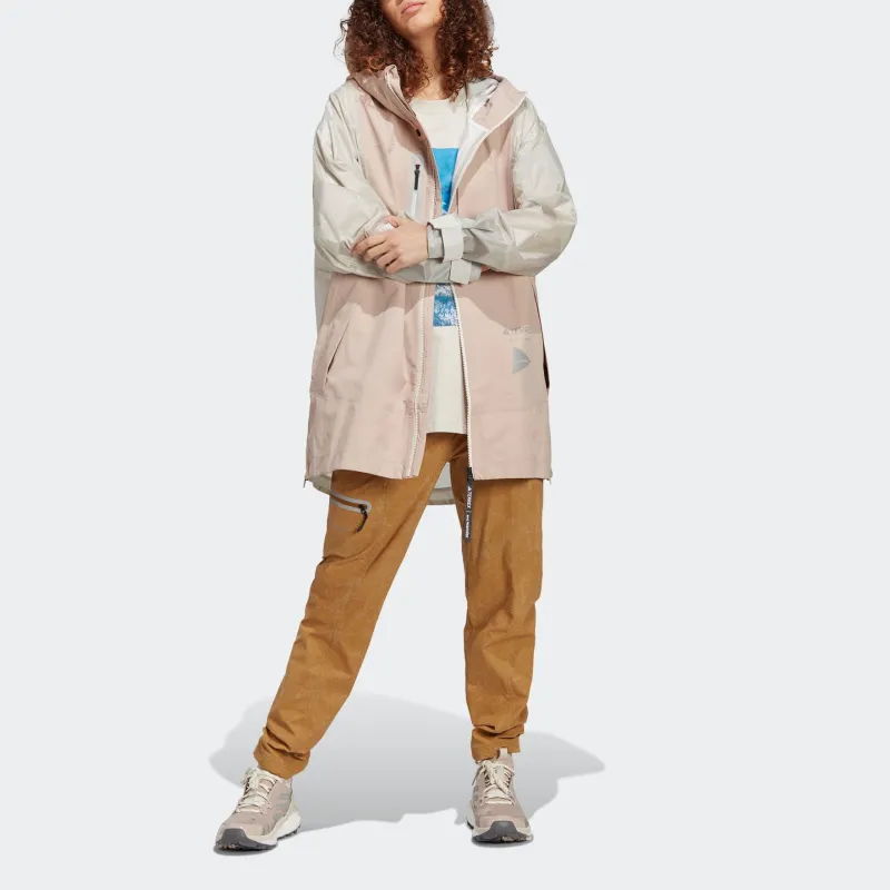 And Wander X Adidas TERREX X And Wander Windbreaker Jackets Women's Gray Pink-1