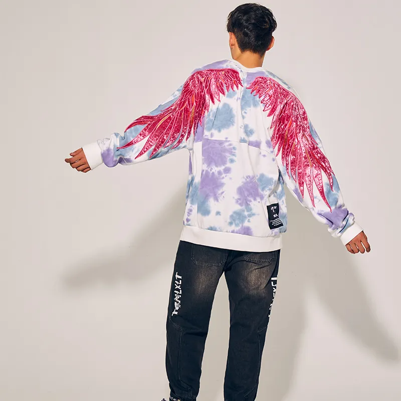 TSMLXLT Sweatshirts Unisex Blue Tie-Dye-4