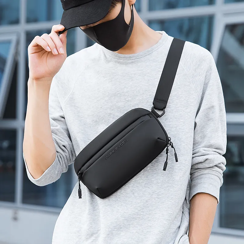 MARK RYDEN Oxford Sling Bag, Shoulder Bag, Crossbody Bag Men's Elegant Black-2