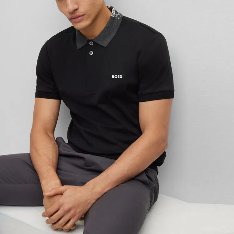 HUGO BOSS Polo Shirts Men Black-4