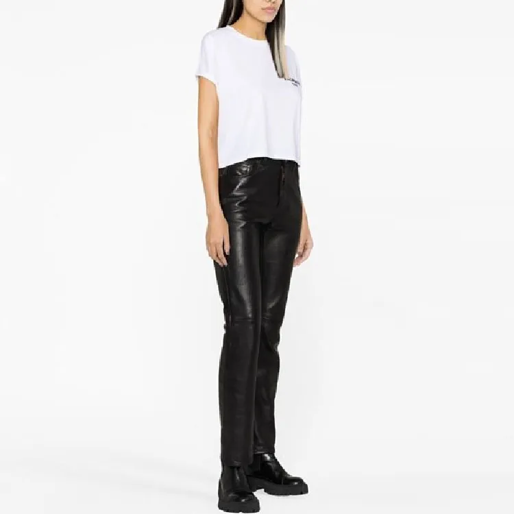 BALMAIN Logo Printed Cropped T-Shirt-3