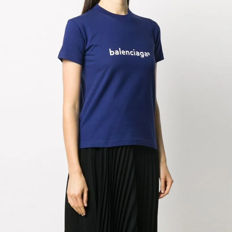 Balenciaga T Shirt Women's Purple Blue-2