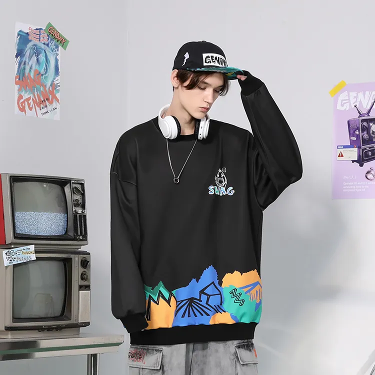 GENANX Crew Neck Loose Fit Regular Sweatshirt Unisex-3