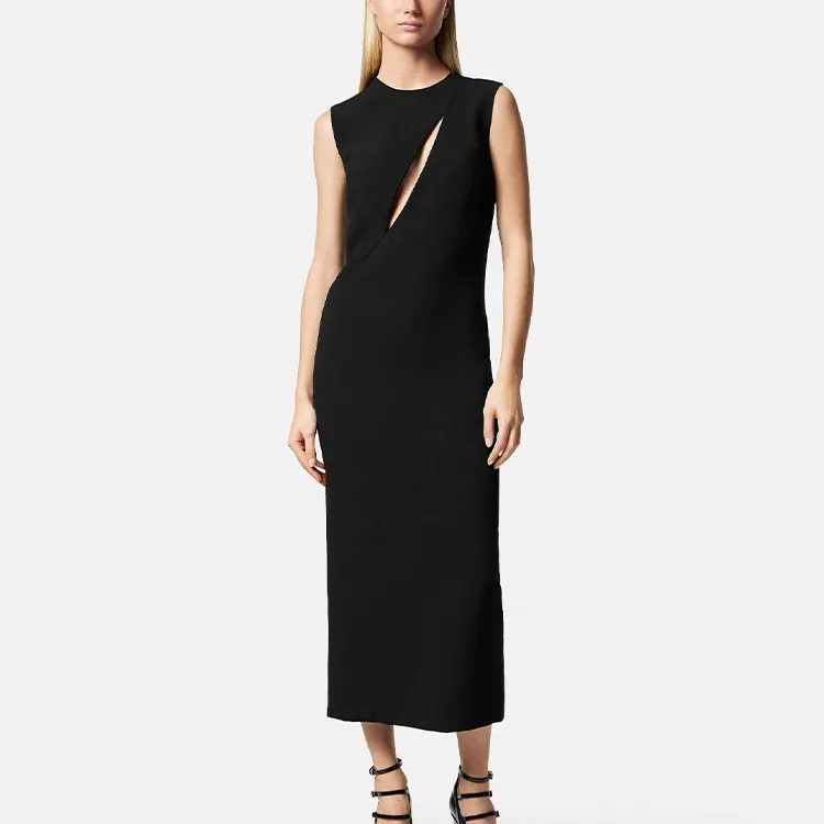 VERSACE Cut-Out Sleeveless Midi Dress-2