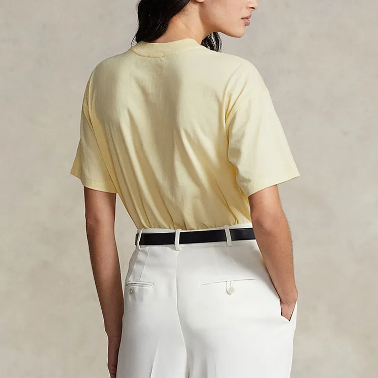 Polo Ralph Lauren Drop Shoulder Sleeve T Shirt Women's Yellow-3