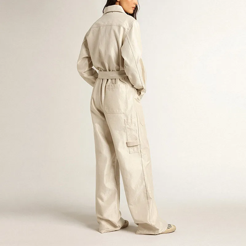 Golden Goose SS23 Jumpsuit Women's Gold White-3