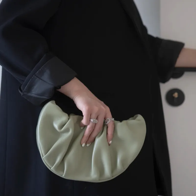 QULU Lambskin Shoulder Bag Regular Women's White/Milk Coffee/Olive Green/Light Blue/Custard/Light Purple-20