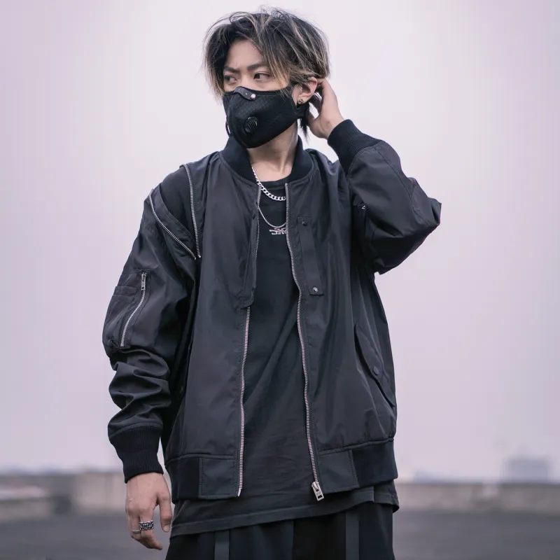 VIP Loose Fit Coach Jacket Unisex Black-3
