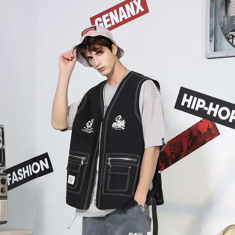 GENANX Vests Men Black-4