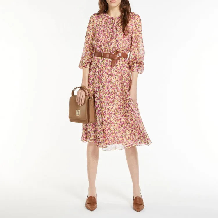 MaxMara SS23 Long Sleeved Dress Women's Pink-1
