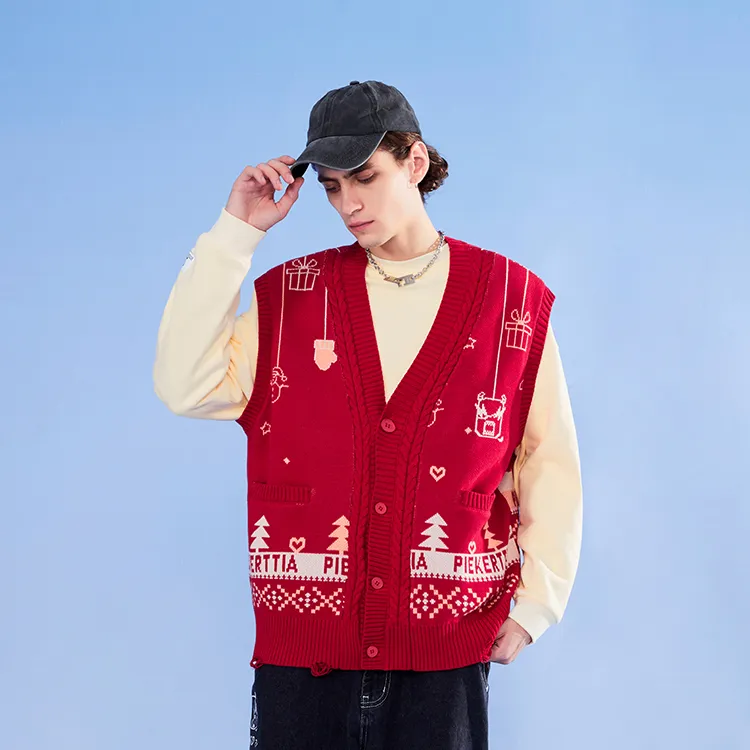 LAMLICKA Vests Unisex Red-3