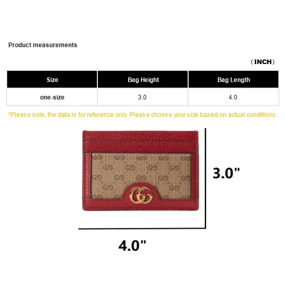 GUCCI Doraemon Collaboration Canvas With Leather Card Holder Unisex Ebony/Red-5