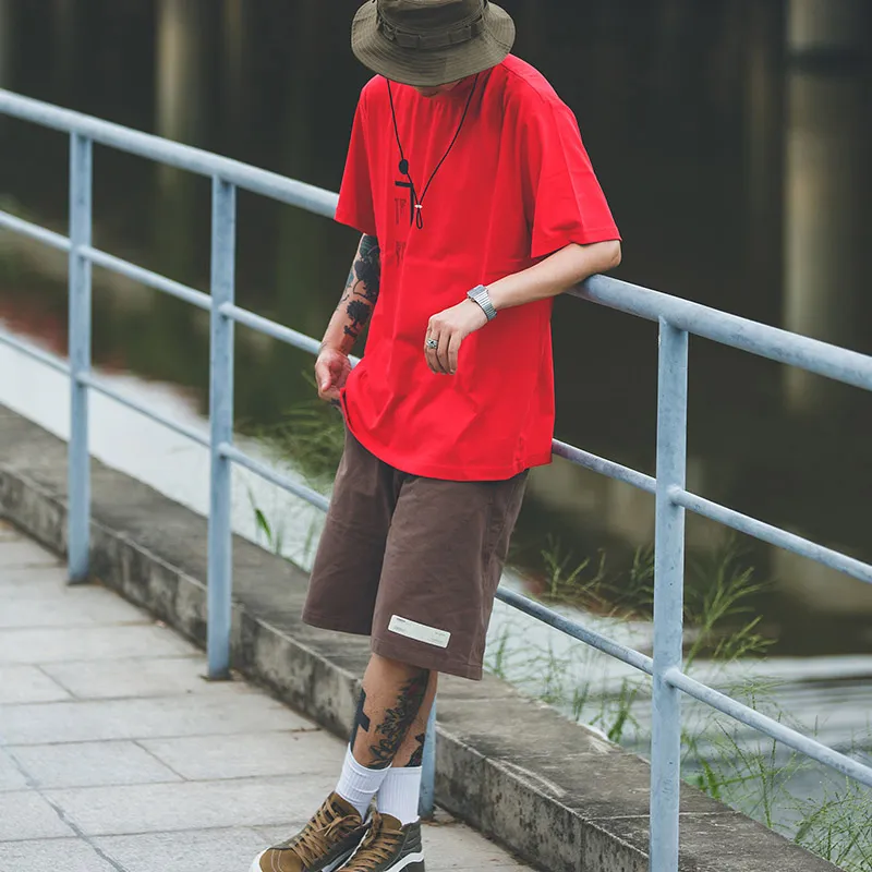 ROARINGWILD SS21 Loose Fit Shorts Unisex Brown-4