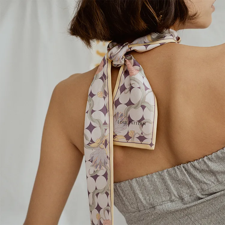 LOST PATTERN Silk Scarves Women's-3