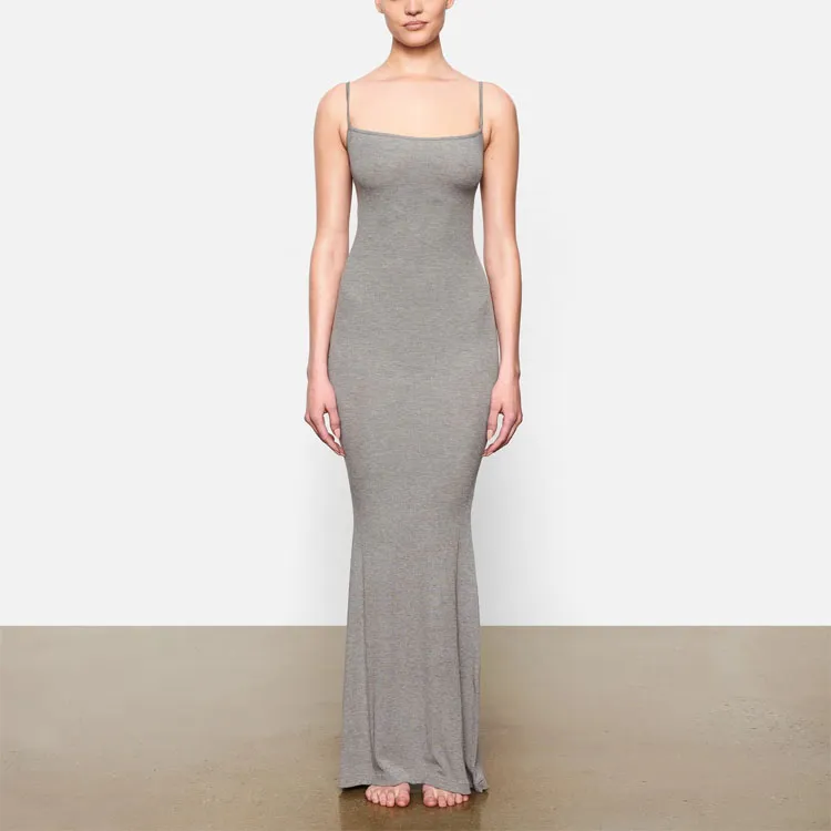 Skims Slip Dresses Women's Heather Grey-1