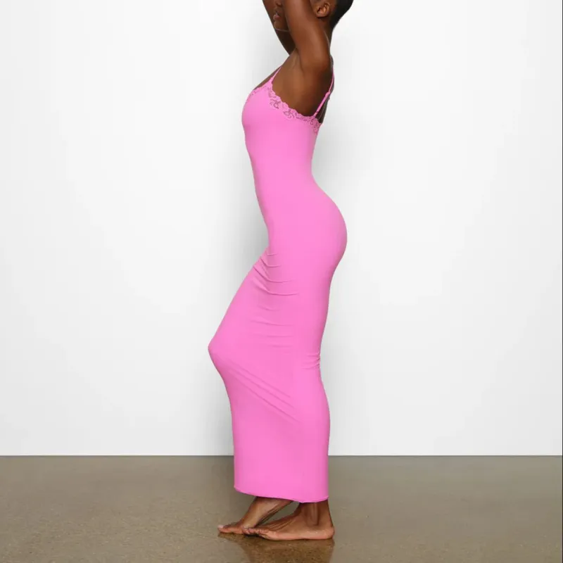 Skims Slip Dresses Women's Neon Orchid-3