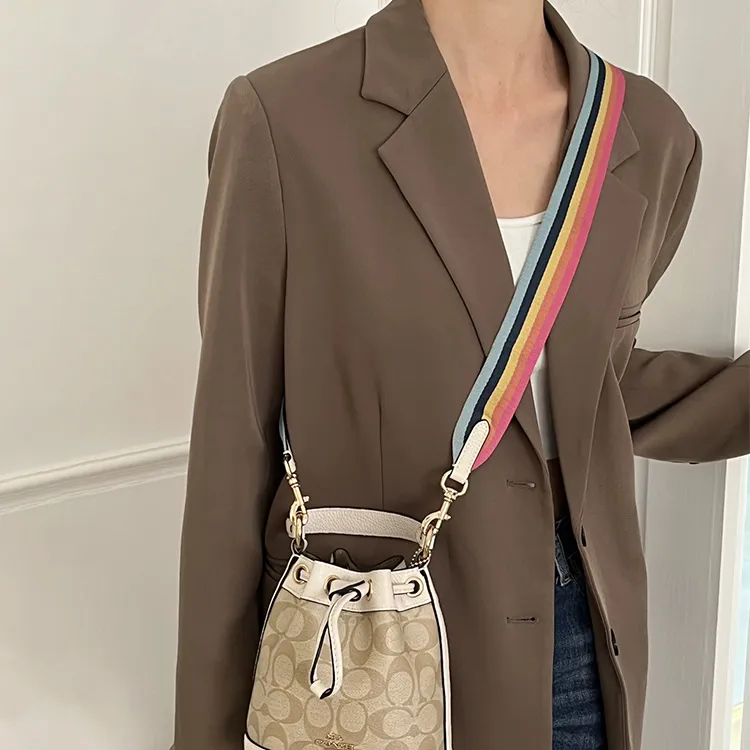 Luxury Care Artisan Workshop Canvas Bucket Bag Straps Women's Multicolor-2