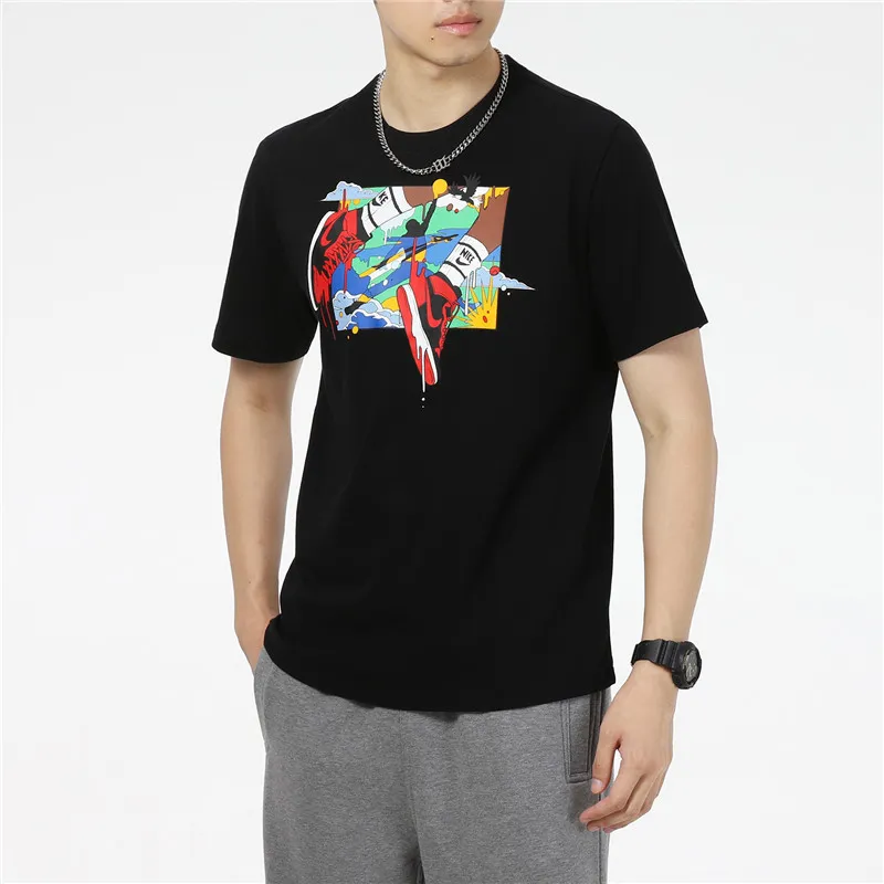 Jordan T Shirts Men Black-4
