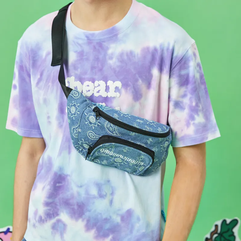 ORIGINAL X YOUTH Denim Fanny Pack Regular Unisex Denim Deep Blue/Denim Light Blue-7