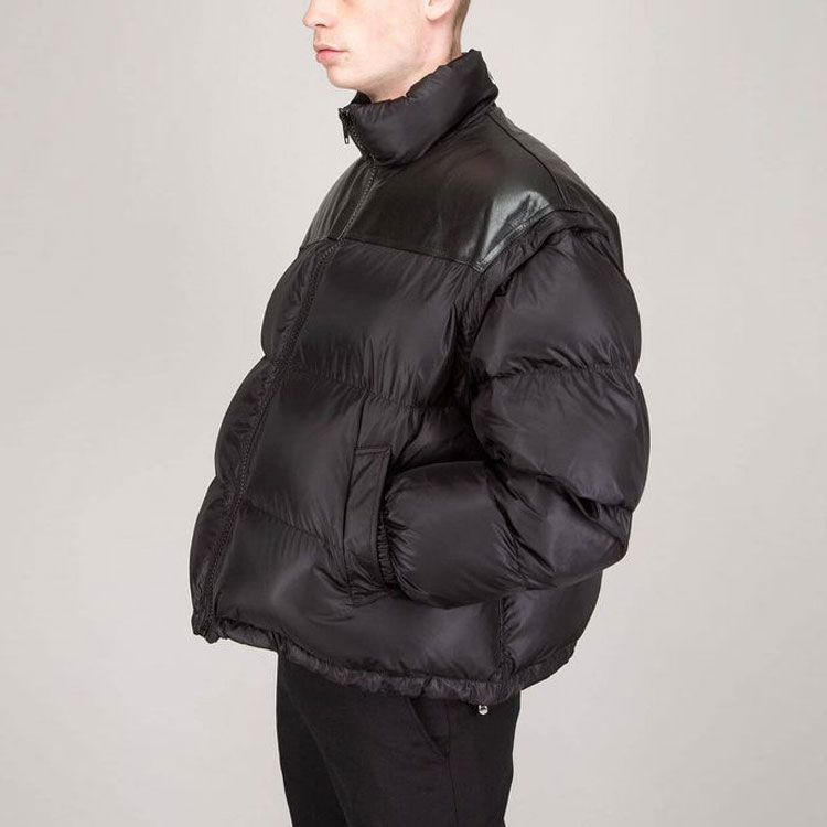 CELINE Homme Leather-Panelled Quilted Padded Shell Jacket