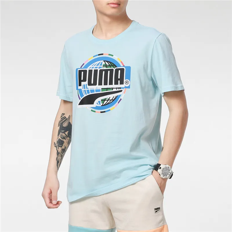 PUMA Set in Sleeve T Shirt Men's Sky Blue-4