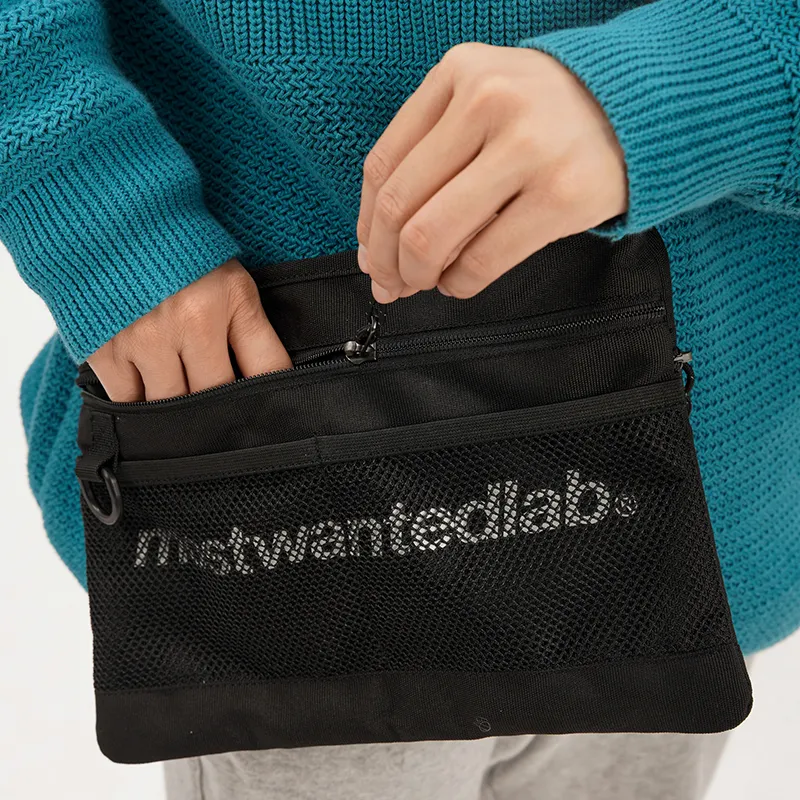 MostwantedLab Polyester Shoulder Bag, Crossbody Bag Regular Unisex Black-3