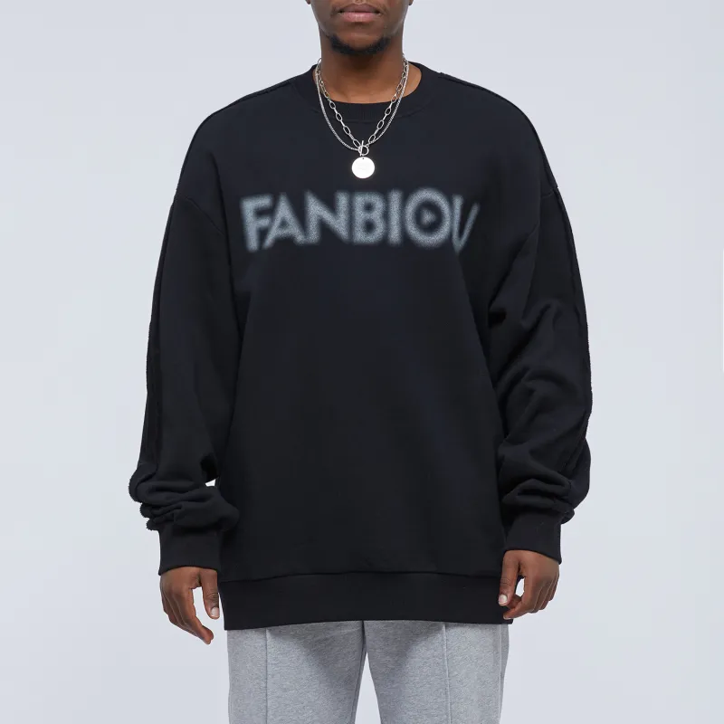 FANBIOU FW21 Crew Neck Loose Fit Sweatshirt Unisex Black-2