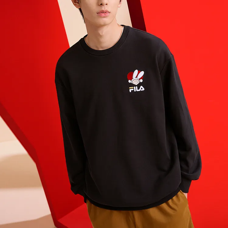 FILA CNY X Buer Rabbit Sweatshirts Unisex Black-2