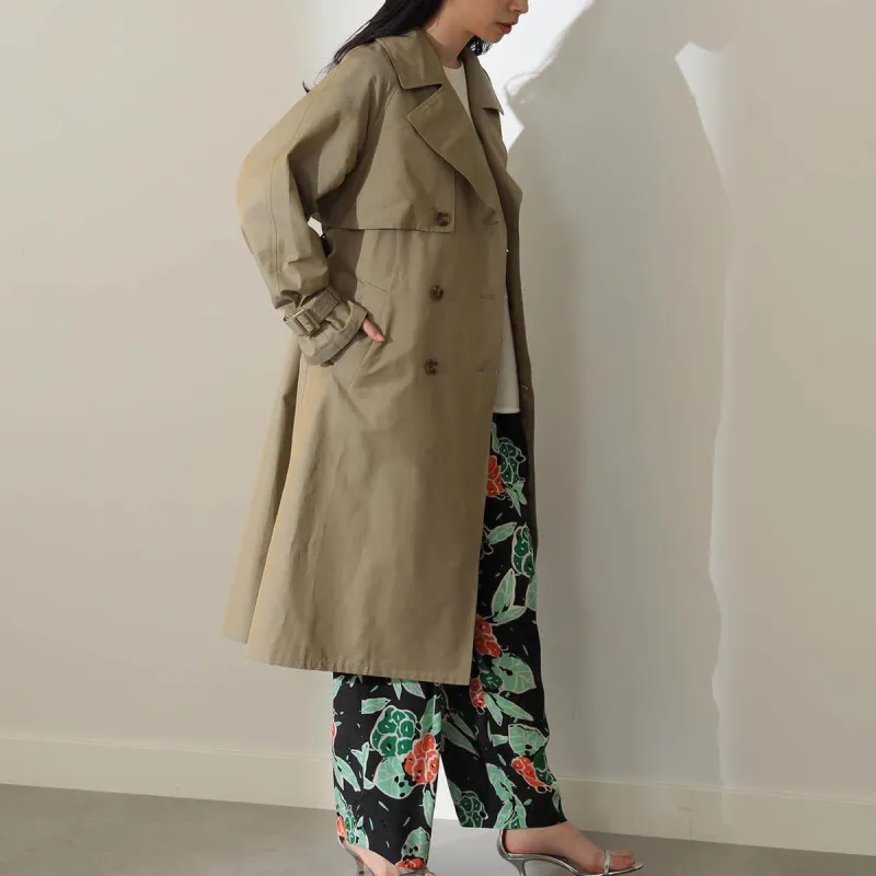 Beams Trench Coats Women's Beige-3