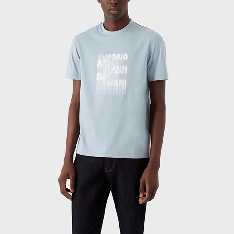 EMPORIO ARMANI T Shirts Men Light Blue-1