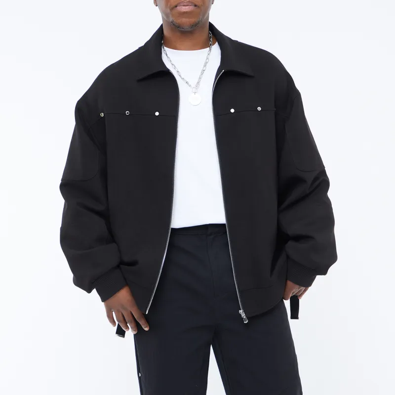 FANBIOU FW21 Fitted Jacket Unisex Black-4