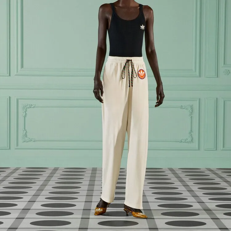 GUCCI X Adidas Chenille Cotton Pant Light Beige-3