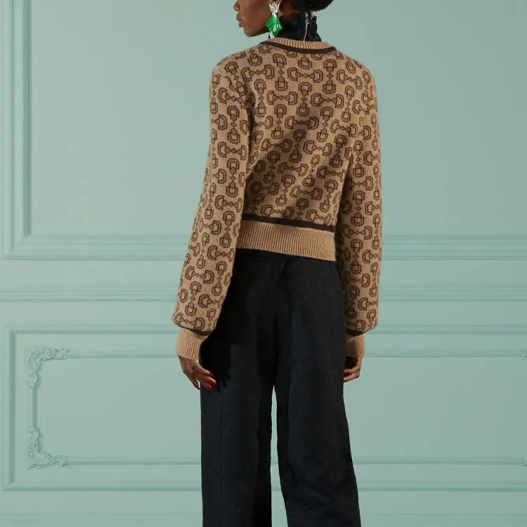 GUCCI Horsebit Intarsia knit Cardigan-3