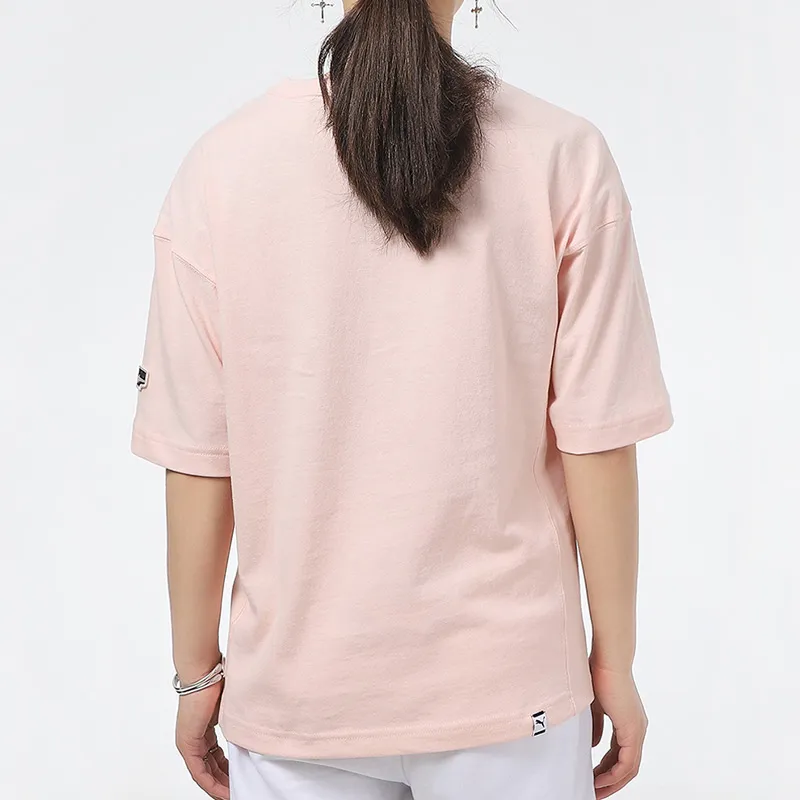 PUMA Downtown T Shirts Women's Pink-3