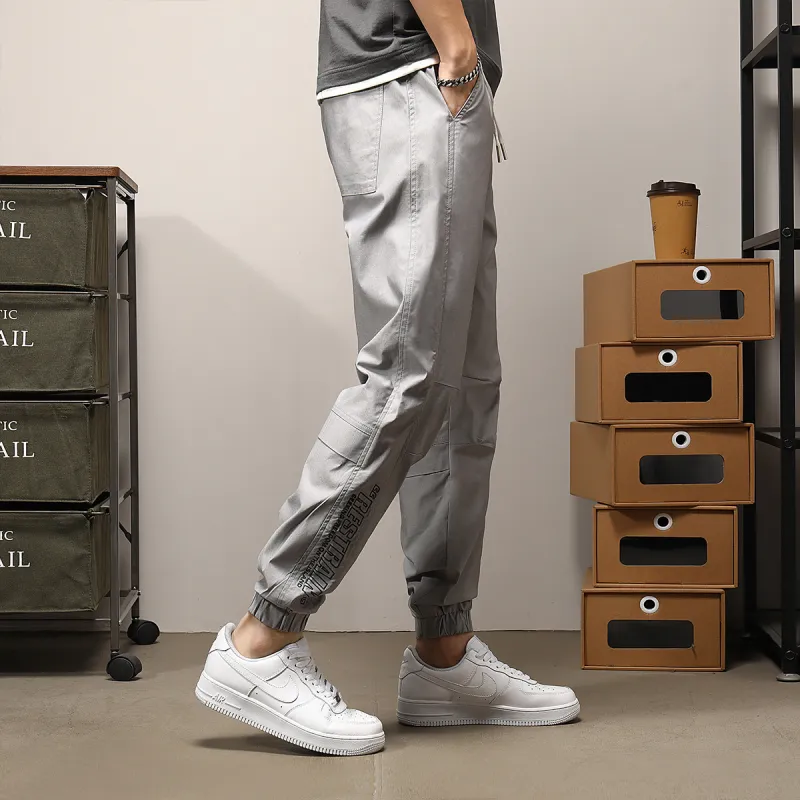 GUKUUL Casual Pants Men's Light Gray-5