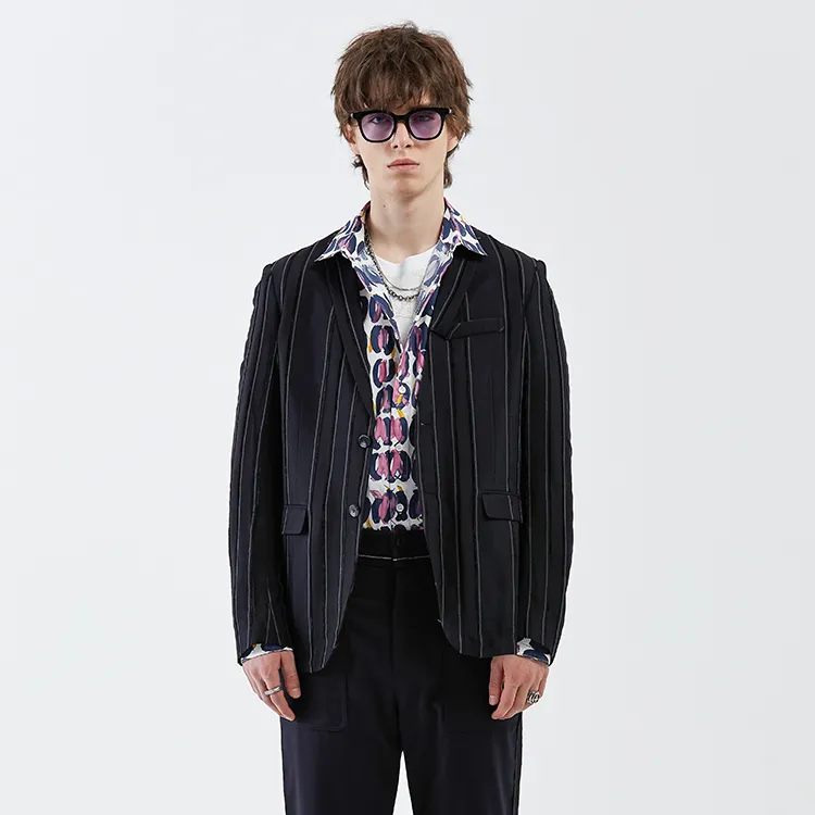 DAVID NAMAN Business Suits Men Black-4
