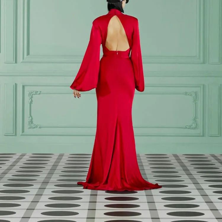 GUCCI Long-Sleeved Dresses Women's Red-3