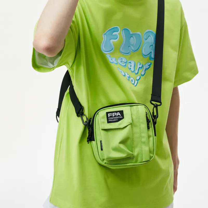 FPA Label Small Square Bag, Crossbody Bag Regular Unisex Mint Green/Orange-2
