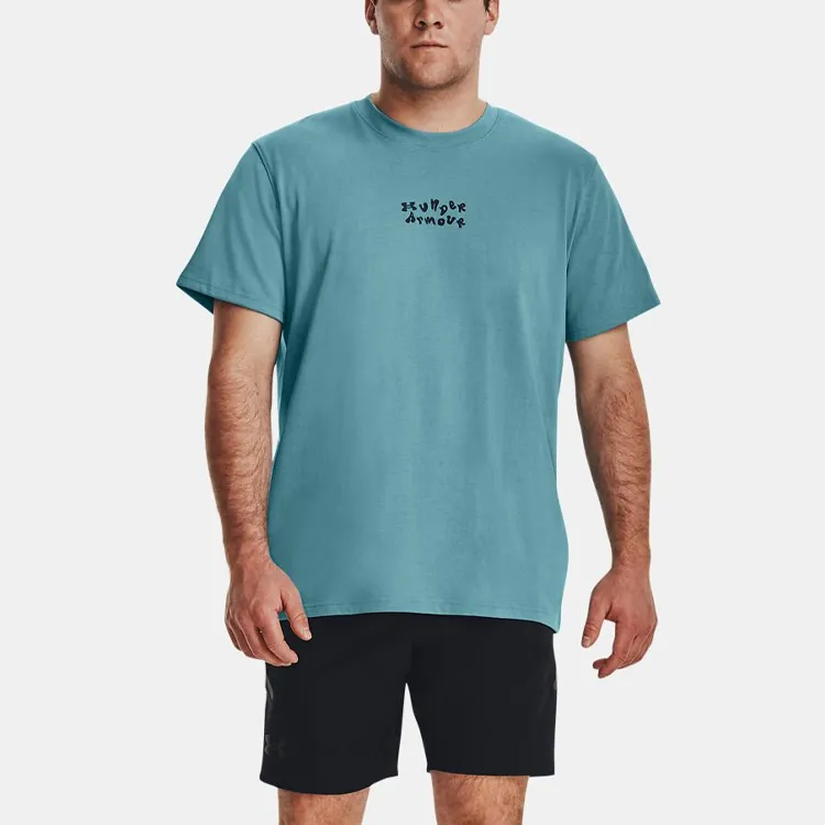 Under Armour T Shirts Men Serene Aqua Blue-3