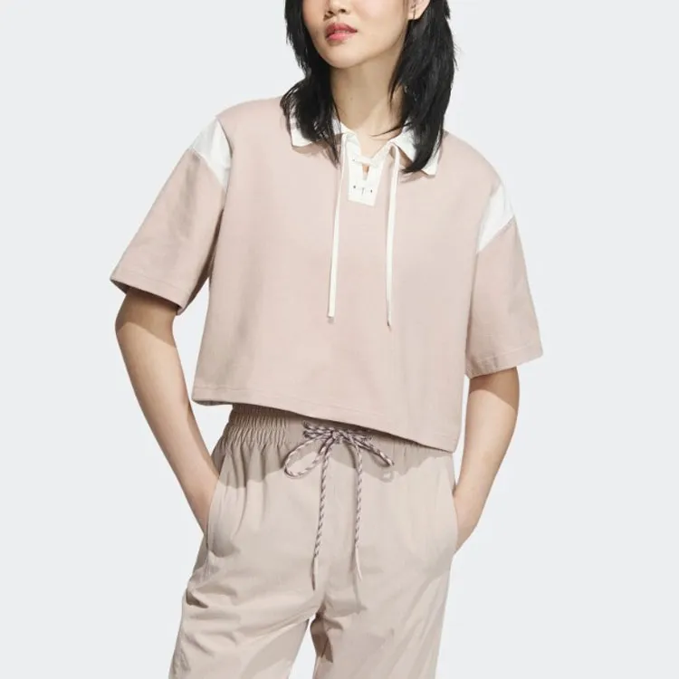 Adidas Neo Crop Tops Women's Gray Brown Tan-1