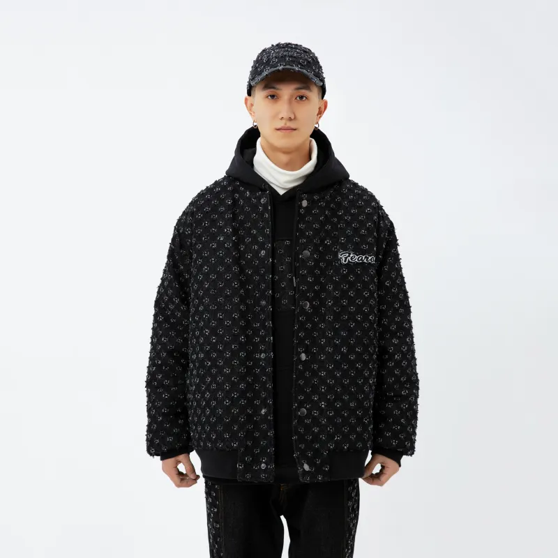 FEAROM Loose Fit Thickened Baseball Jacket Unisex-7