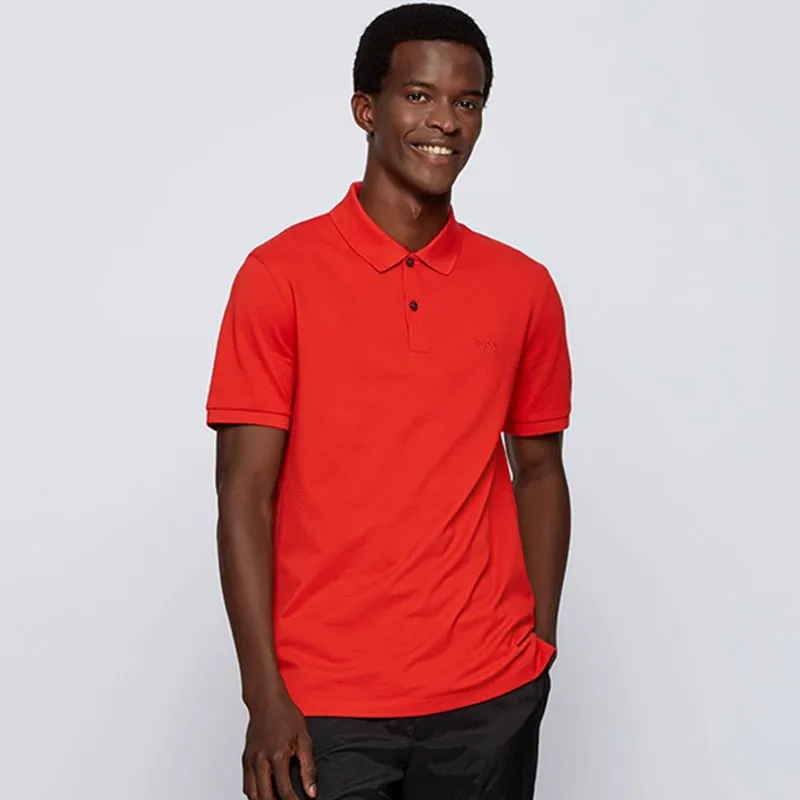 HUGO BOSS Polo Shirts Men Bright Orange-2