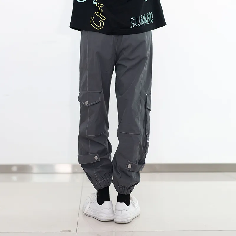 Clubxxhh Casual Pants Unisex Gray-4