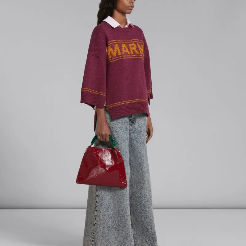 MARNI Logo Intarsia Knit Crewneck Jumper-3