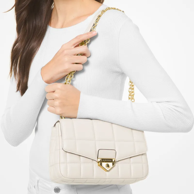 MICHAEL KORS Soho Sheepskin Shoulder Bag Women's Milk White-6