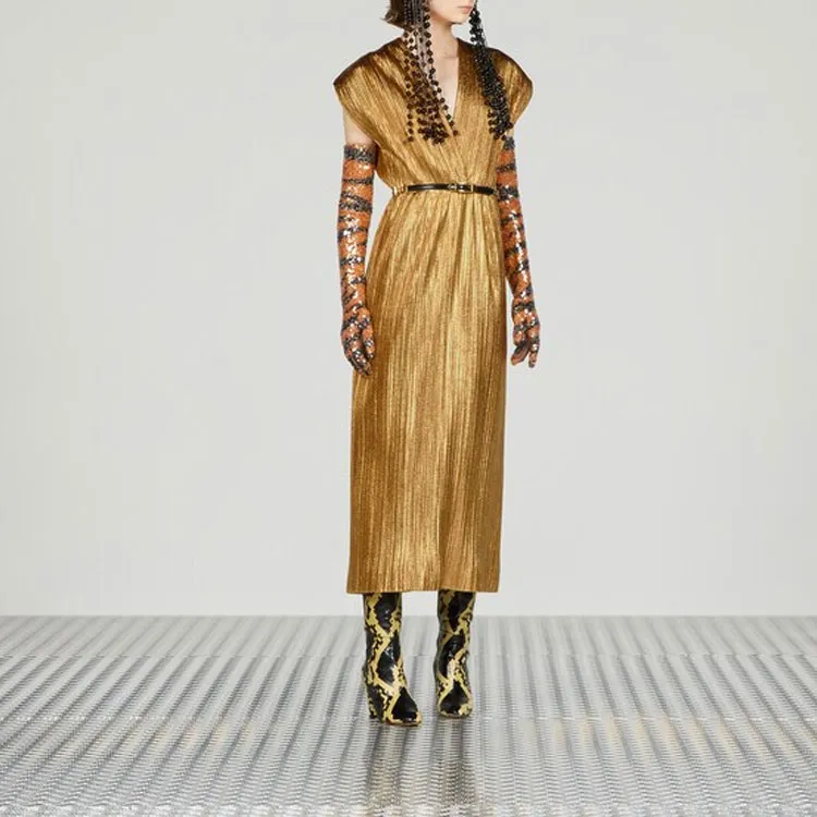 GUCCI Cady Lamé Midi Dress-1