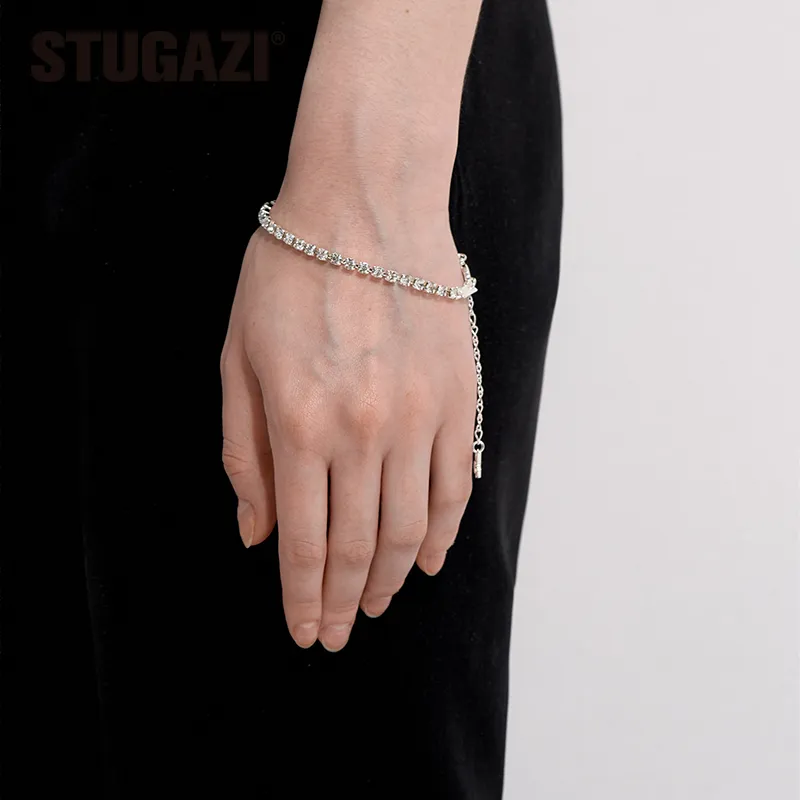 STUGAZI Zircon White Gold Plated Copper Bracelets Unisex Gold Silver-2