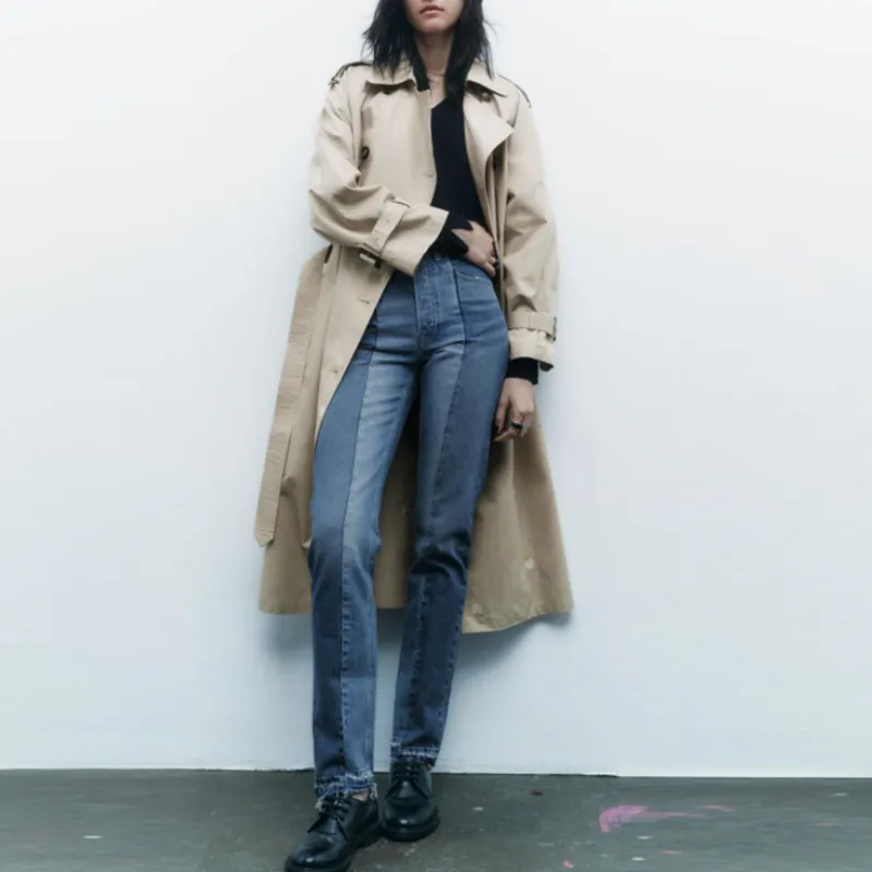 ZARA Trench Coats Women's Beige-3